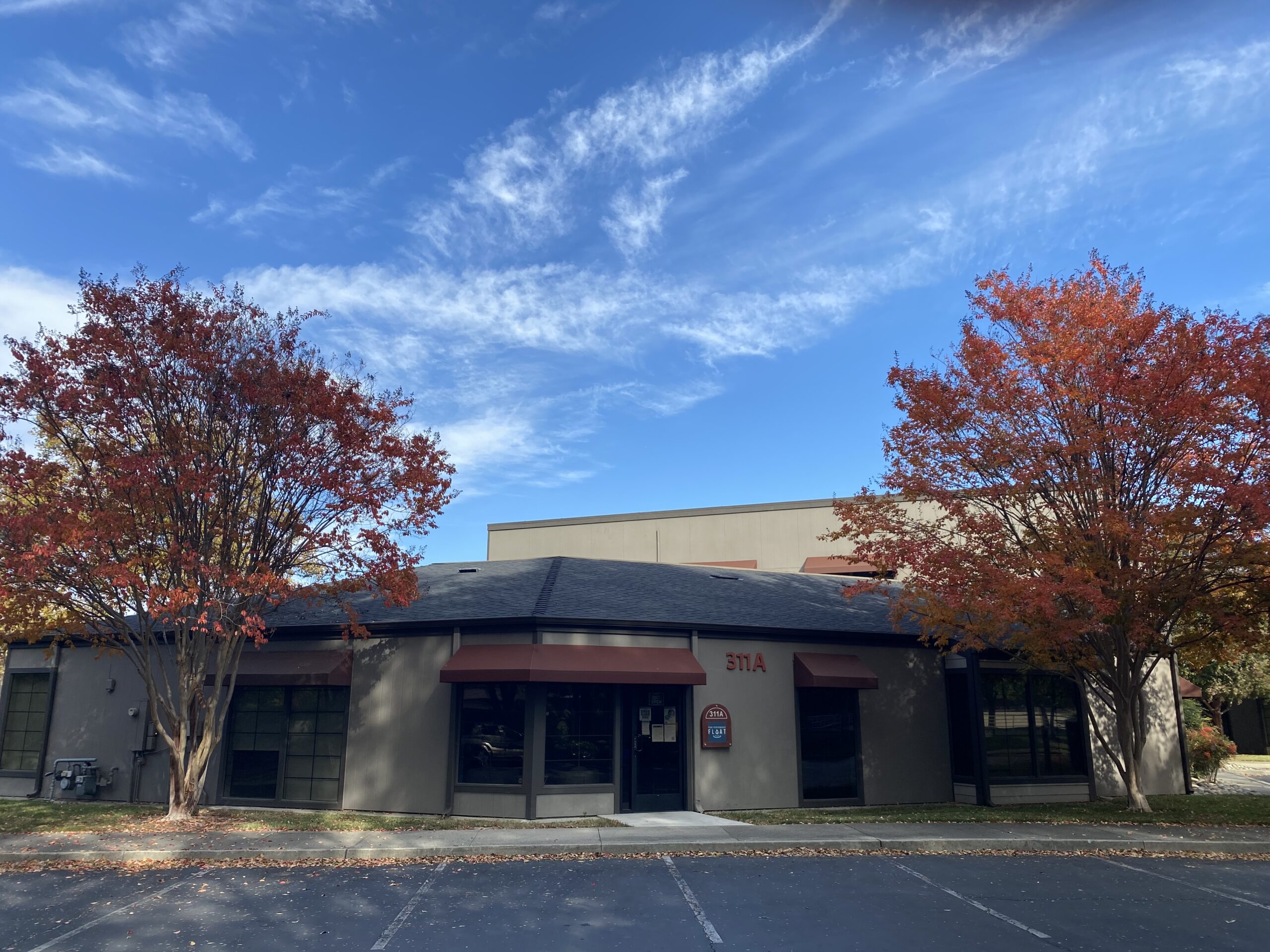 PPF Outside Fall Peak Performance Float exterior building in Walnut Creek